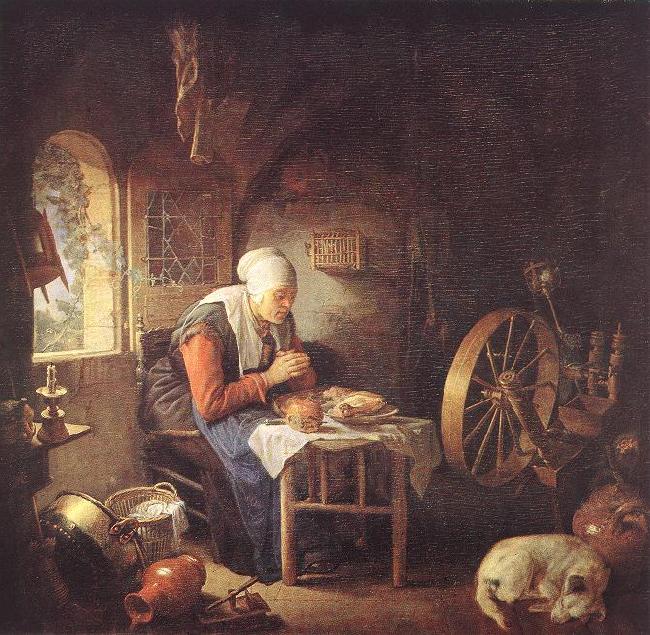 DOU, Gerrit The Prayer of the Spinner s oil painting picture